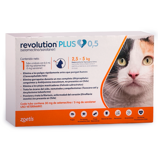Pipeta Revolution Gatos de 2.5 a 5 Kilos