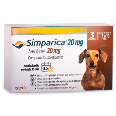 Simparica 5 a 10 kilos caja de 3 comprimidos