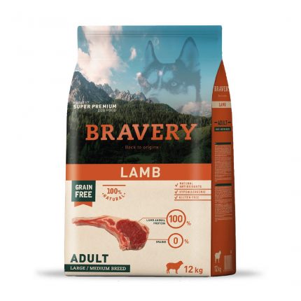 Bravery de Cordero Perros Grandes/Medianos 12 Kilos