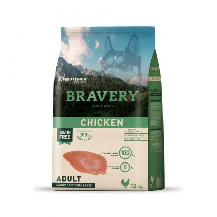 Bravery de Pollo Perros Grandes/Medianos 12 Kilos