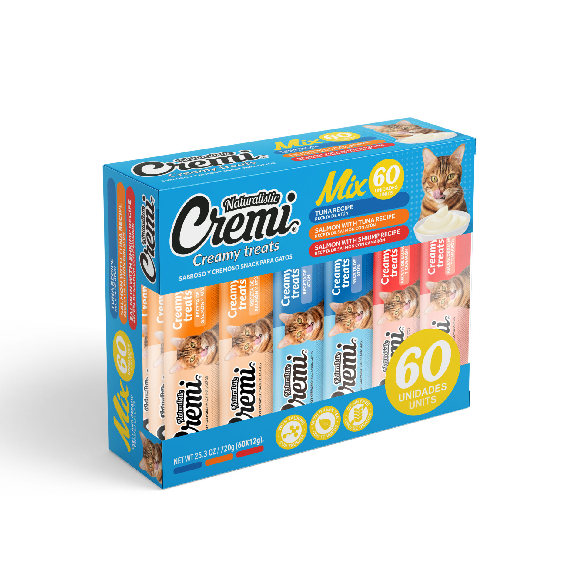 Snack Gato Cremi Mix Mar 60 Unidades