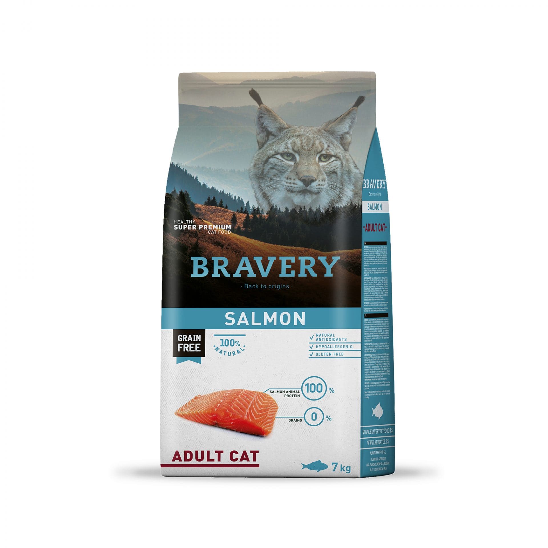 Alimento Bravery Gato Adulto Sabor Salmón 7 Kilos